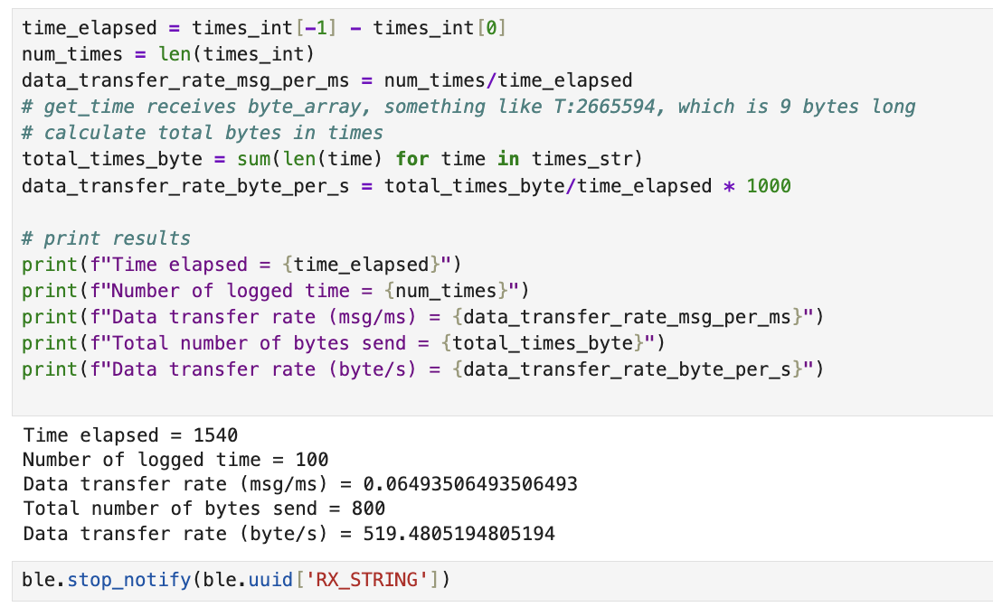 Calculate data transfer rate