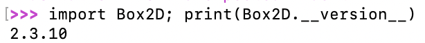 Figure 2 — Box2D Python interpreter output