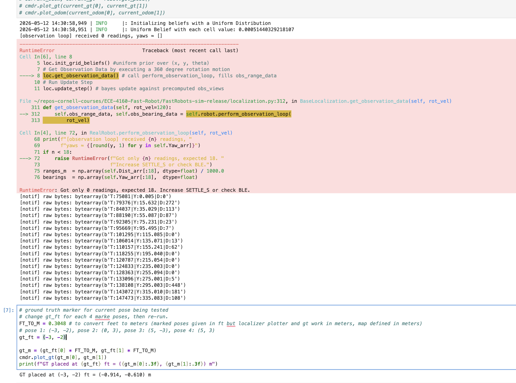 Figure 5 &mdash; Error says 0 readings, but [notif] prints arrive after the error