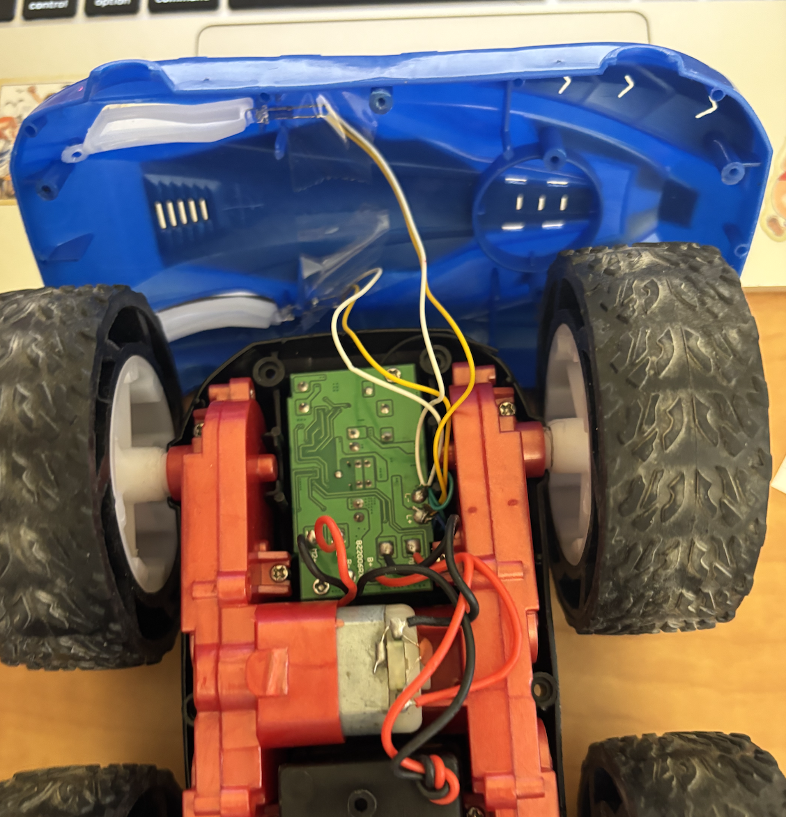 Original RC car circuit board with headlight LEDs