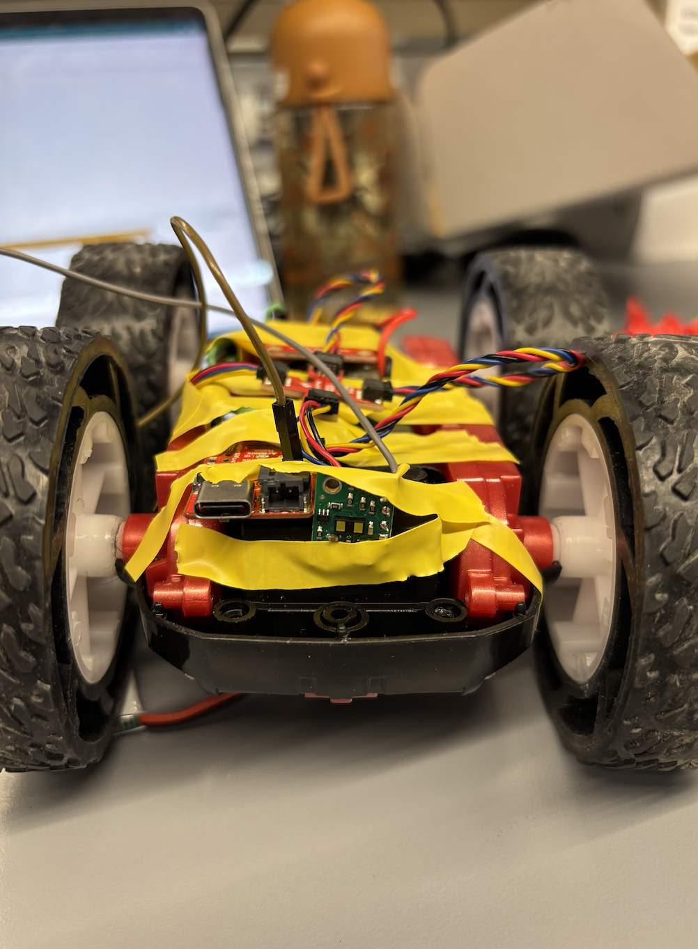 Front view of robot wiring