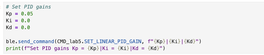 Python cell setting PID gains