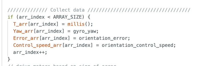 Arduino data collection into arrays