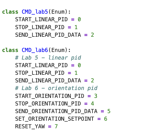 Arduino enum CommandTypes and Python CMD_lab6 enum